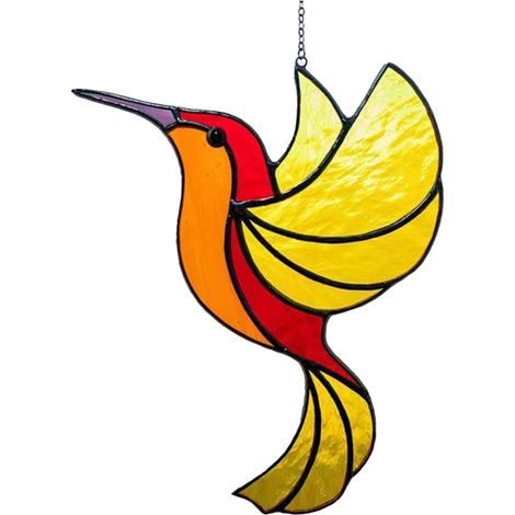 Pendentif Oiseau - Attrape-Soleil en Verre Sans Plomb - Décoration Fenêtre Jardin Extérieur - 1 Pièce (1/5)