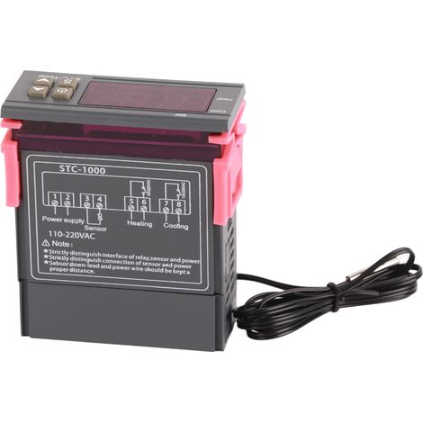 Thermostat numérique miniature régulateur de température électronique pour aquarium, incubation et machine fruits de mer 110-220V (1/5)