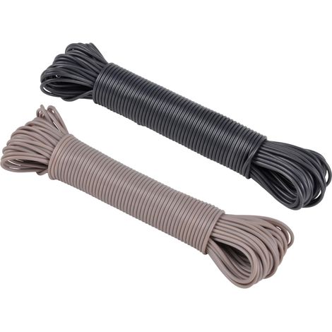 Corde à Linge Polyester/PE 20M Assortie Anthracite/Taupe