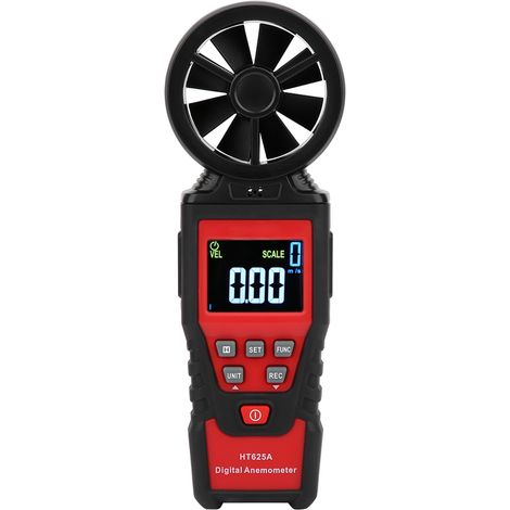 HT625B Anémomètre portable, port USB, écran LCD, mesure numérique de la vitesse du vent et du volume d'air (1/5)