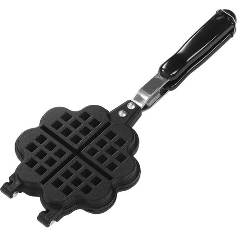 Gaufrier double face en forme de cœur et de fleur, antiadhésif, accessoire de cuisine et de pâtisserie (1/5)