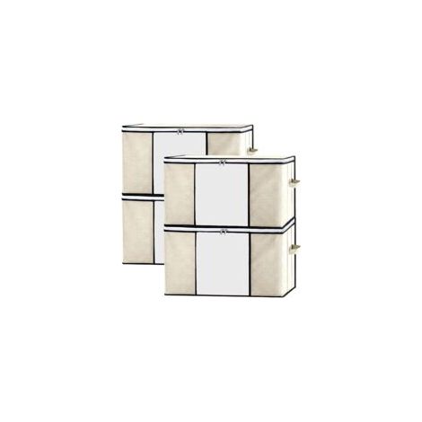 Boîte Rangement Vêtement - 4 pièces, Boîte Rangement Vêtement Beige 60x40x35cm - 4 Compartiments (1/5)