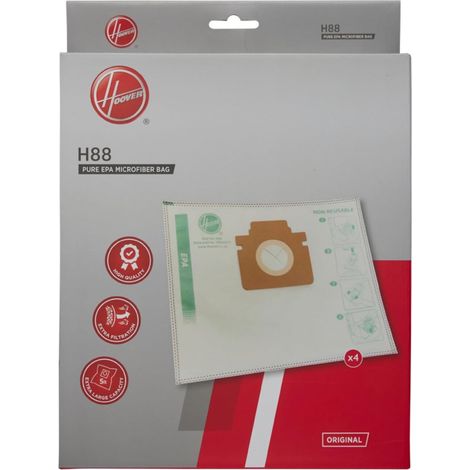 Bolsas para aspiradora H88, compatibles con aspiradoras H-ENERGY 500, bolsas de microfibra originales, EPA puro, paquete de 4 (1/5)