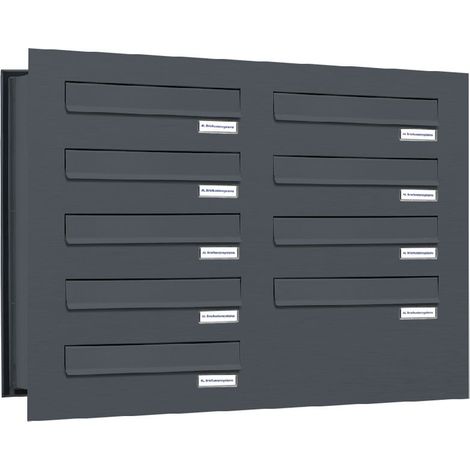 9er Briefkastenanlage für Mauerdurchwurf RAL 7016 Anthrazit (1/5)