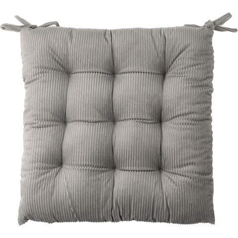 Coussin de chaise en velours côtelé à lacets Tapis de sol super doux et chaud Gris (1/2)