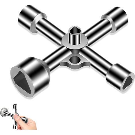 4 Way 5 Triangle Keys 7-18mm, Universal Square Key for Electric Gas Water Meter Cabinet Box (1/5)
