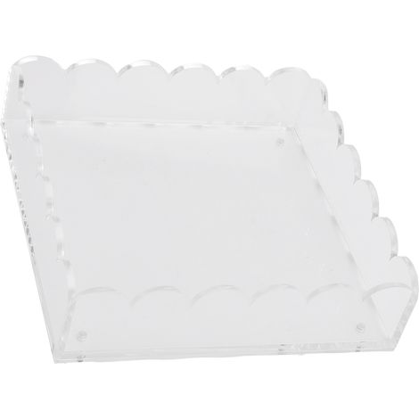 Plateau acrylique transparent festonné – cadre photo amovible, rangement modulable pour photos, bijoux et créations (1/5)