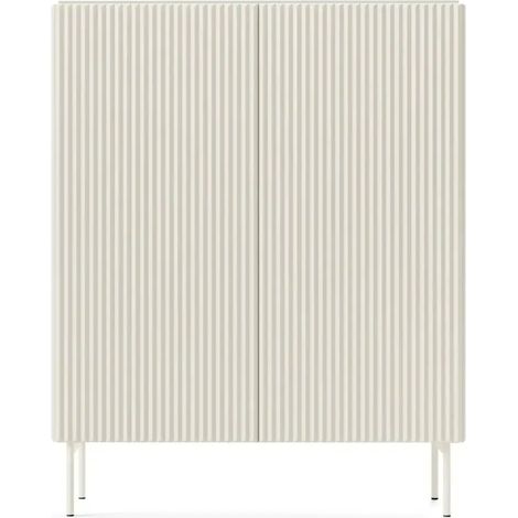 ZORA - Commode 2 portes 98cm -pieds en métal - Blanc (1/5)