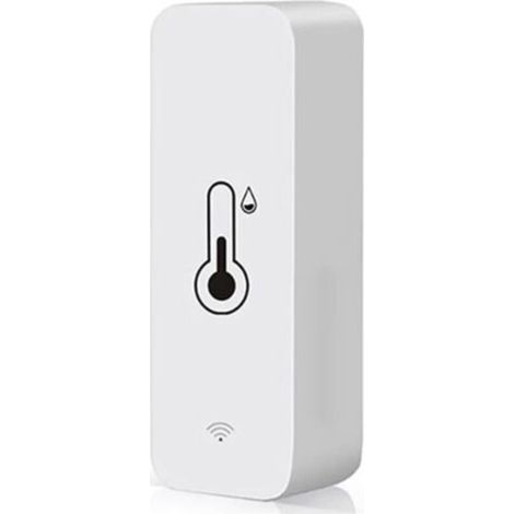 FITAGS Tuya Intelligenter Temperatur- und Feuchtigkeitssensor mit WLAN-App-Fernüberwachung für Smart Home und Smart Living, kompatibel mit Alexa, Weiß