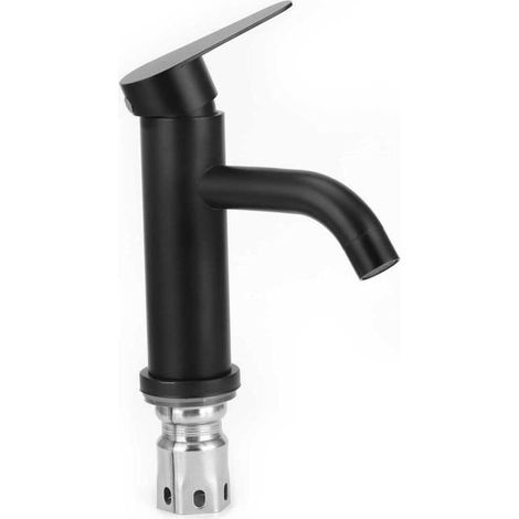 VINGVO Mitigeur Robinet d'évier de comptoir en acier inoxydable pour robinet mélangeur de bassin G1 / 2 pour cuisine de salle de (1/4)