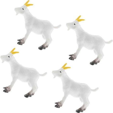 Modèles miniatures de chèvres et de moutons en PVC, réalistes, pour décoration de bureau (lot de 4). (1/5)