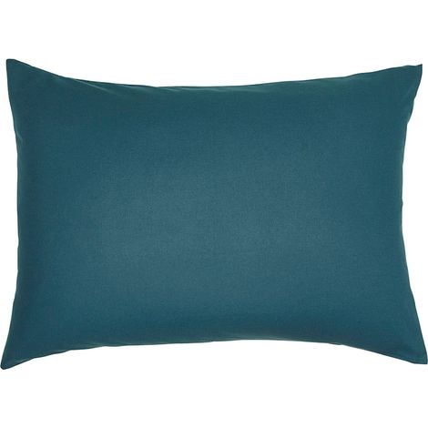 Taie d'oreiller rectangle coton bio 50x70 cm ORGANIC coloris Paon (1/5)