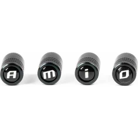 Tapones de válvula de aluminio, negros, amio-03277 (1/4)