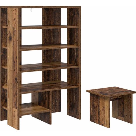 Maison Exclusive - Armario Zapatero 2 pcs Madera vieja Madera de