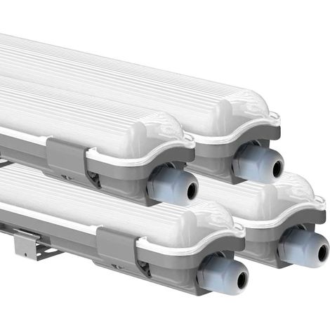 LED Feuchtraumleuchte 127,5 cm LED Röhre Garage Werkstattleuchte kaltweiß LED Wannenleuchte 18 Watt, 1700lm 6400K, 4er Set