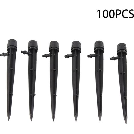 100 Stück 360° verstellbare Bewässerungströpfchen für Garten, Terrasse und Gemüsebeet, 13 cm, Schwarz (1/5)