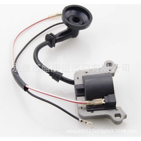 Bobine d'allumage compatible avec les moteurs 2 temps (43cc, 40-5cc, 49cc, 44-5cc) pour vélos compacts haute efficacité et résistance aux hautes températures. (1/4)