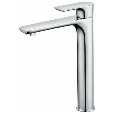BUNTHAUS Mitigeur de lavabo haut en laiton chromé – Hauteur 298 mm – Mousseur ABS démontable – Débit 9 L/min pour vasques à poser