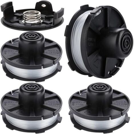 bobines de remplacement pour tondeuses à gazon, accessoires pour : DUR181, DUR141, DUR180Z, DUR181Z - (4 pièces bobine + 1 pièce couvercle + 1 pièce ressort)