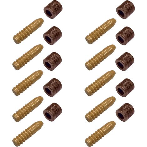 10x Goupille de guidage centrage pion en plastique mâle femelle Etagère coulissante Rallonge de table Meuble Universel, marron clair