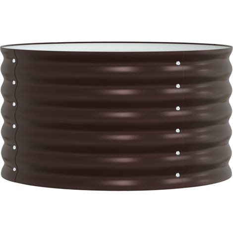 Jardinière,Bac à fleurs,Pot de fleurs surélevée Marron 80 x 80 x 44 cm Acier CFW67386 (1/4)