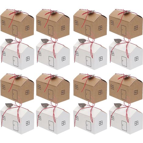 Set Hübsche Retro-Geschenkboxen in kleinen Häusern, inklusive Aufklebern-11.3X6.5X6CM (1/3)