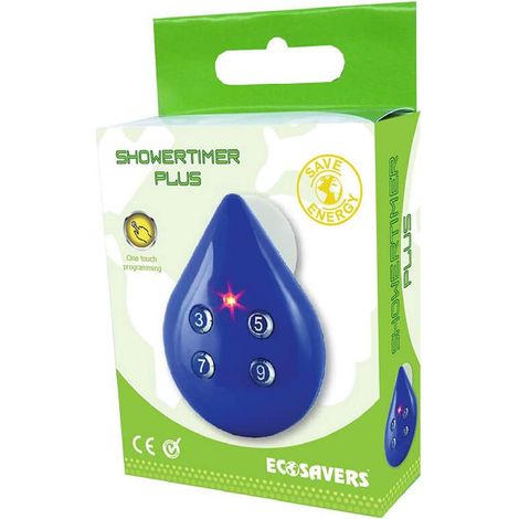Douche minute goutte d'eau – Minuteur 3/5/7/9 minutes – Économie d'eau – Fixation ventouse – Fonctionne avec 2 piles LR44 – Powerplus