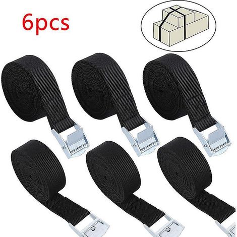 6pcs-sangle Boucle Pression Sangle D'ancrage En Nylon Rsistant La Salet Noir Rutilisable Pouce De Largeur Boucles De Camion Cargo En Alliage D (1/5)