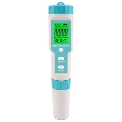 HOXILEELEO - Testeur de salinité, de pH et de sel pour piscine, testeur numérique 7 en 1, testeur de pH et de salinité pour piscine (1/3)