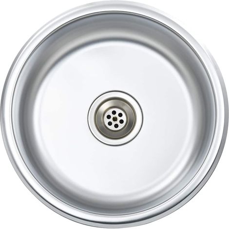 Évier de cuisine en acier inoxydable avec siphon usage quotidien (1/4)