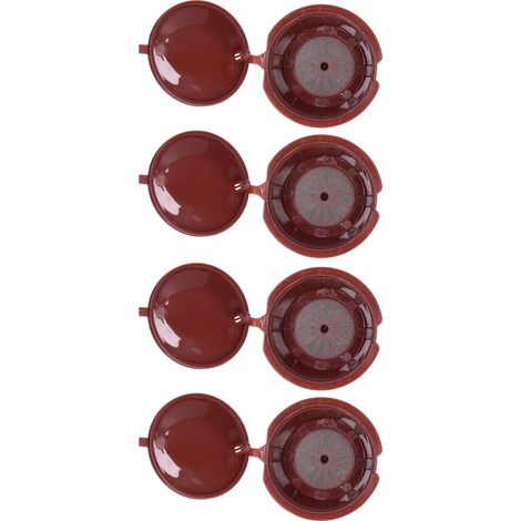 Filtre à café réutilisable, porte-filtre pour capsule de café, étui à capsule compatible avec DOLCE GUSTO marron, avec goupillon. (1/5)