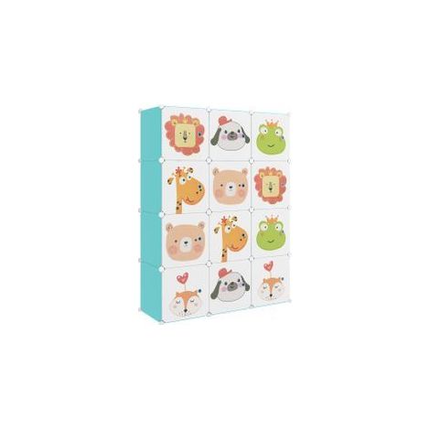 Armoire de rangement pour enfants avec 12 cubes Vert PP (1/5)