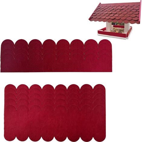 Lot de 32 bardeaux de Toit Autocollants pour nichoir à Oiseaux, Bardeaux Imperméables et Léger pour Niches, Clapiers, Hôtels à Insectes, Couverture de Colonnes et Construction Modélisme (1/5)