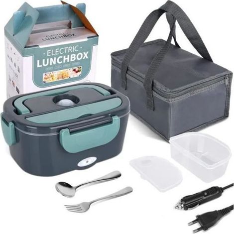 Boîte À Lunch Chauffante - 1.5 L Acier Inoxydable 304 - 220 V / 12 V - Pour Voiture Bureau Travail - 1 Pièce (1/5)