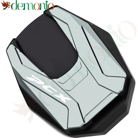 (PCx-GRIS) Compatible avec les motos Honda PCX 160/150/125 (2010-2023) : béquille latérale en aluminium CNC, extension et coussinet. (1/4)