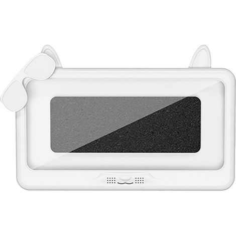 Porte-téléphone de douche chat oreilles cartoon, rotation 360° étanche anti-chocs, fixation murale sans perçage blanc (1/5)