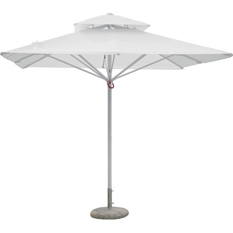 Ombrellone da Giardino 3x3 m Palo Ø60 mm Telo in Polietilene Bianco (1/5)