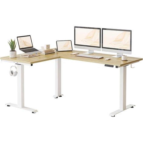 Elektrischer L-Schreibtisch 160x120cm mit 3 Motoren und Memory-Funktion (1/5)