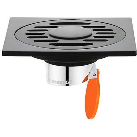 Filtre de siphon de douche en acier inoxydable pour salle de bain et cuisine - Grille de siphon de sol carrée, droite et épaisse avec colle anti-odeurs (1/3)