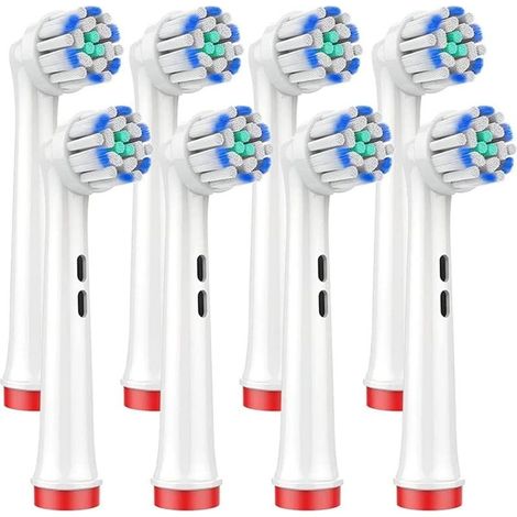 Têtes de brosse à dents de rechange compatibles avec la brosse à dents électrique Oral-B, poils ultra-doux pour le soin des gencives sensibles, lot de 8 (1/5)