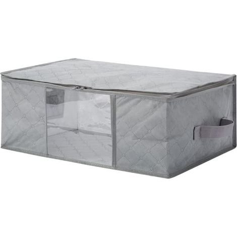 48 x 35 x 20 cm Fällbar klädförvaringsväska, set med 3 förvaringslådor under sängen, vattentät tjock non-tissé, pour täcken filtre kuddar leksaker j...