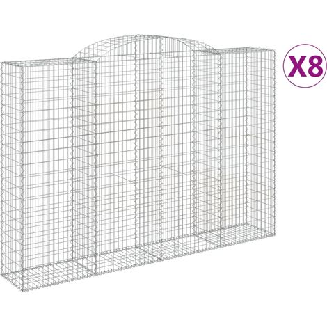 Maison Exclusive - Paniers à gabions arqués 8 pcs 300x50x200/220 cm Fer galvanisé
