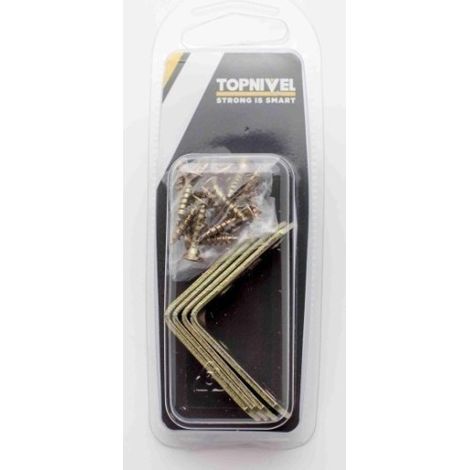 Angulo Soporte 40Mm Reforzado Nivel Bicromatado Nv106084 4 Pz