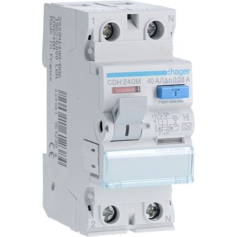 HAGER CDH240M Diferencial 2P 40A 30mA tipo HI