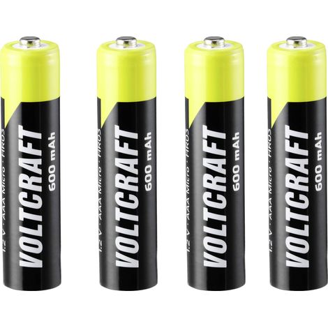 VOLTCRAFT Endurance Pile rechargeable LR3 (AAA) NiMH 600 mAh 1.2 V 4 pc(s) W239942 (1/4)