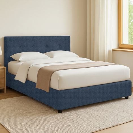 Cama de Plaza y Media Luton, desenfundable, Hecho en Italia, azul (1/4)