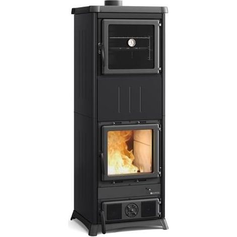 La Nordica – Poêle à bois avec four 11.8 kW – Capacité 338 m3 – Évacuation supérieure – Longueur bûche 33 cm – Rendement 86.4 % – Acier et fonte (1/3)