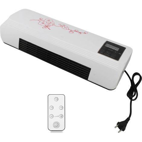 Ventilateur mural chaud avec protection thermique, minuterie, souffleur d'air chaud pour chambre et salle de douche, prise UE 220V (1/5)