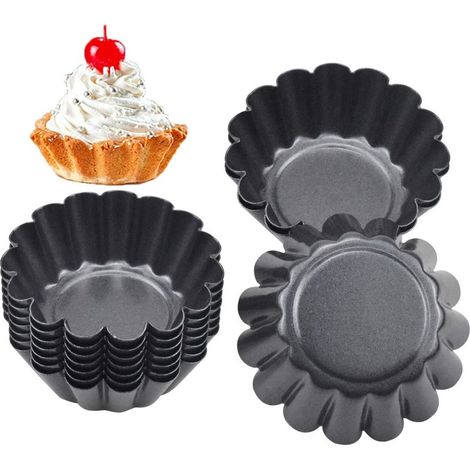 14 moules à tartelettes Divers accessoire de portail, acier au carbone, antiadhésif, 6,5 x 2,3 cm, pour pâtisserie et desserts individuels (1/5)