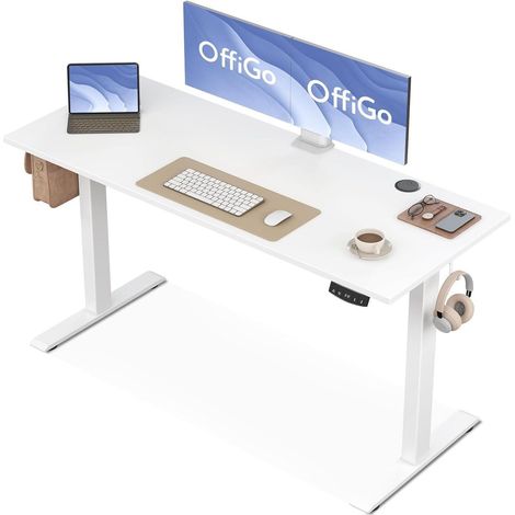 Höhenverstellbarer Schreibtisch 140cm Elektrisch Schwarz Memory-Funktion (1/5)
